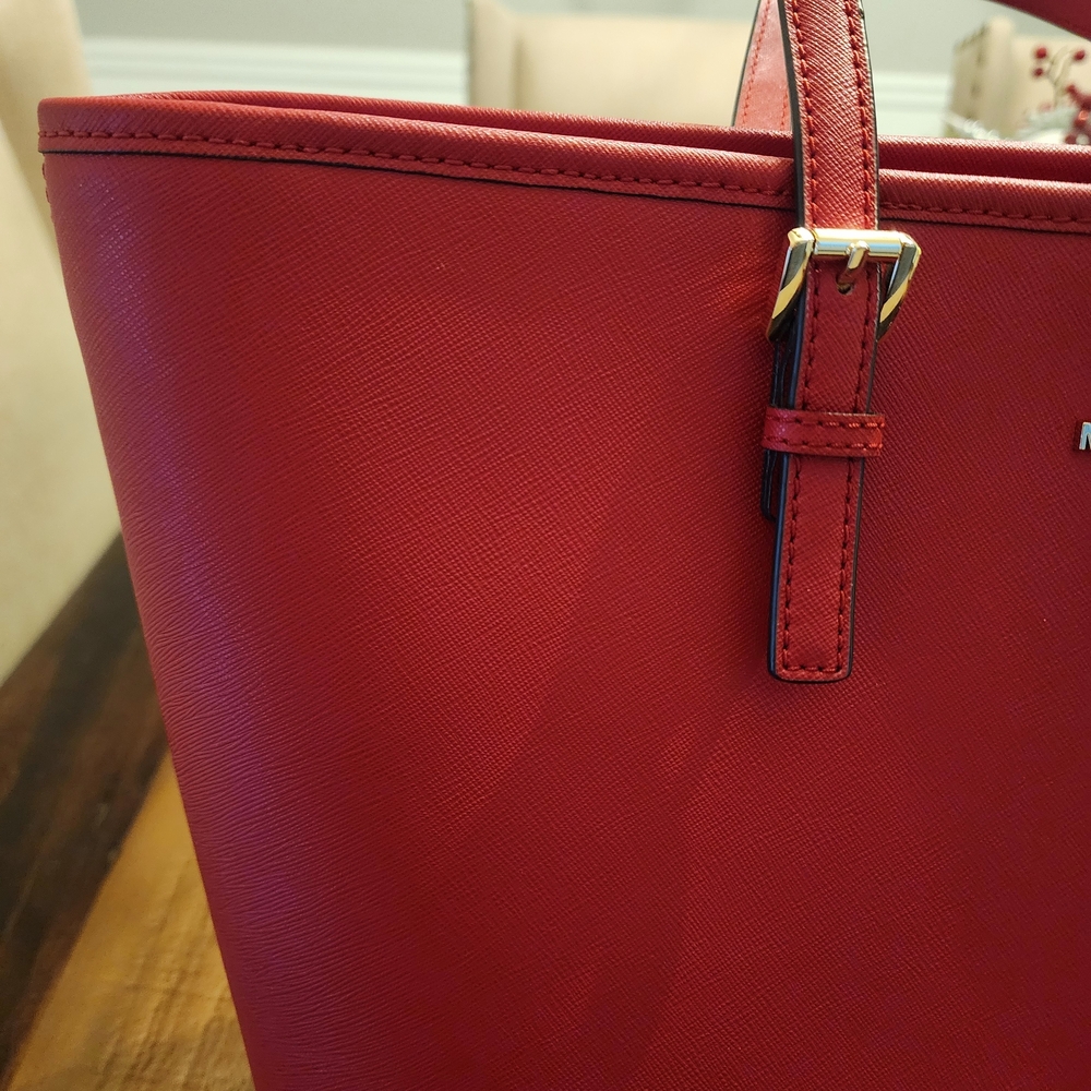 Michael Kors Red Tote Bag - Picture 5 of 16